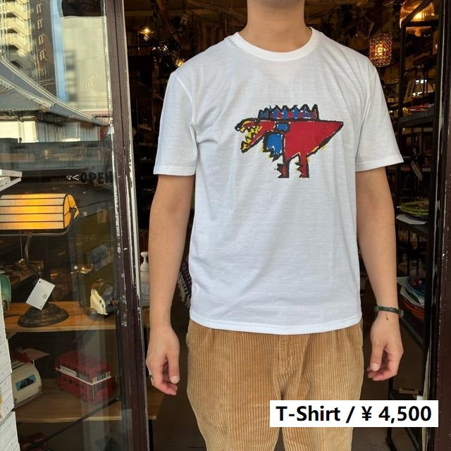 TOPANGA Lady's　グラフィックTシャツ　RED SPINO MONSTER　 ホワイト　シロ　恐竜　カットソー　M　L　XL　メンズ　レディース　ユニセックス