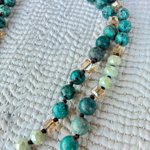 TOPANGA Jewelry　ドゥルージーロングネックレス　アズール　チャームネックレス　ペンダントネックレス　ボヘミアン　エスニック　アフリカンターコイズ