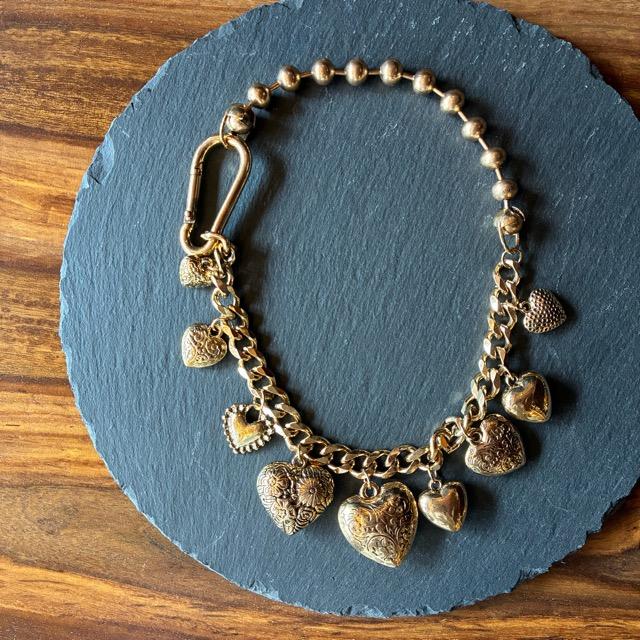 TOPANGA Jewelry　チャビーハートカラビナネックレス　ゴールド　シンプル　チェーンのみ　ショートネックレス　ペンダント　ギフト