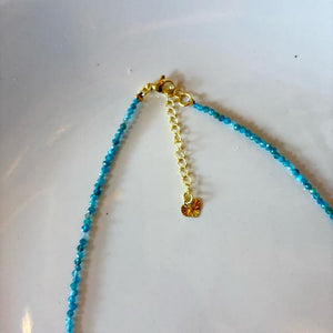 TOPANGA Jewelry　ミニジェムネックレス　ブルーアパタイト　チョーカー　ナチュラルストーン　天然石　パワーストーン　ペンダント　ギフト　