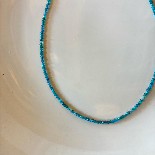 TOPANGA Jewelry　ミニジェムネックレス　ブルーアパタイト　チョーカー　ナチュラルストーン　天然石　パワーストーン　ペンダント　ギフト　