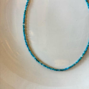 TOPANGA Jewelry　ミニジェムネックレス　ブルーアパタイト　チョーカー　ナチュラルストーン　天然石　パワーストーン　ペンダント　ギフト　