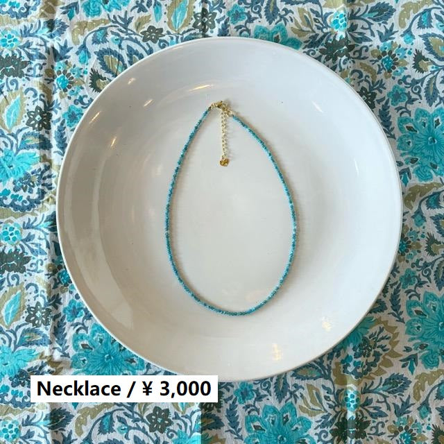 TOPANGA Jewelry　ミニジェムネックレス　ブルーアパタイト　チョーカー　ナチュラルストーン　天然石　パワーストーン　ペンダント　ギフト　