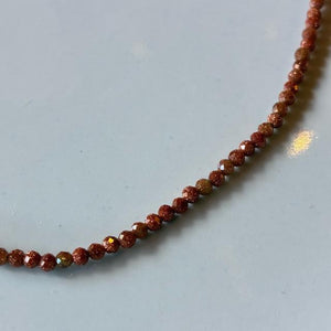 TOPANGA Jewelry　ミニジェムネックレス　サンドストーン　ブラウン　チョーカー　ナチュラルストーン　天然石　パワーストーン　ペンダント　ギフト　