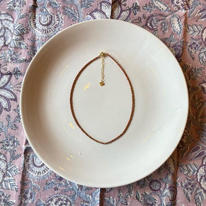 TOPANGA Jewelry　ミニジェムネックレス　サンドストーン　ブラウン　チョーカー　ナチュラルストーン　天然石　パワーストーン　ペンダント　ギフト　