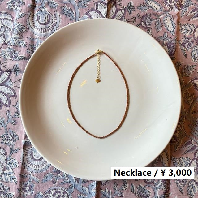 TOPANGA Jewelry　ミニジェムネックレス　サンドストーン　ブラウン　チョーカー　ナチュラルストーン　天然石　パワーストーン　ペンダント　ギフト　