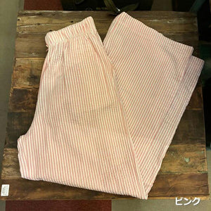 Topanga Lady's 　シアーサッカーストライプイージーパンツ　全3色　ブルー　ブラック　ピンク  　パジャマ　ナイトウェア　ルームウェア　カジュアル　