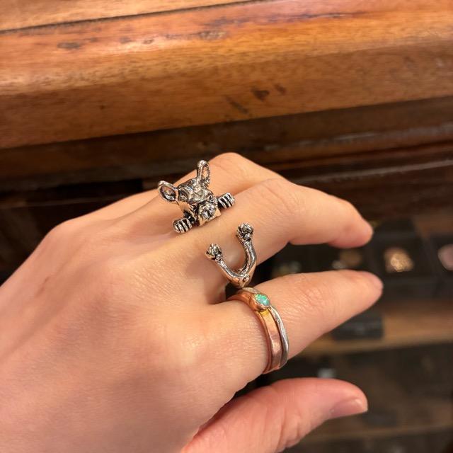 TOPANGA Jewelry 　アニマルリング　フレブル　14号　フレンチブルドッグ　指輪　アクセサリー　ジュエリー　小物　プレゼント　メンズ　レディース　ギフト