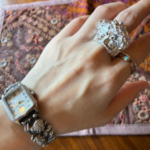 TOPANGA Jewelry 　One half face リング　マットシルバー　16号　指輪　アクセサリー　ジュエリー　プレゼント　シンプル　ヴィンテージ　アンティーク　ダビデ