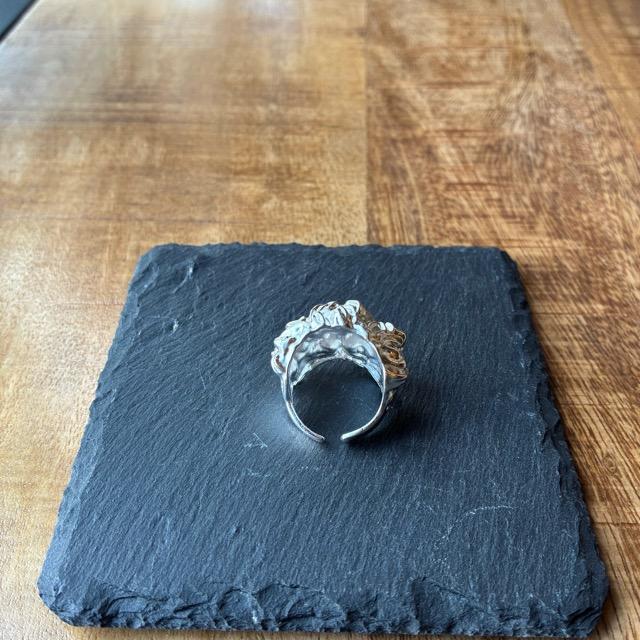 TOPANGA Jewelry 　One half face リング　マットシルバー　16号　指輪　アクセサリー　ジュエリー　プレゼント　シンプル　ヴィンテージ　アンティーク　ダビデ