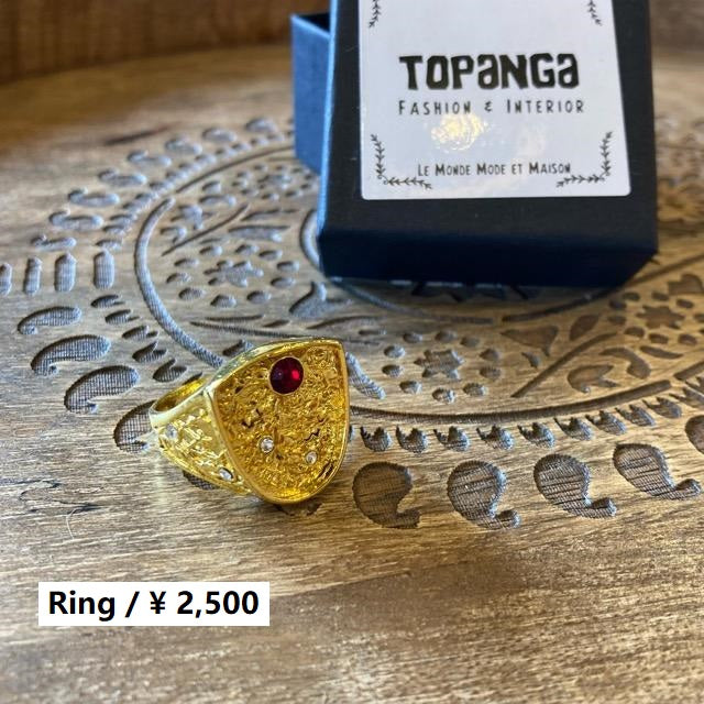 TOPANGA Jewelry 　ゴールドアラベスクリング　ゴールド　8号　９号　15号　20号　指輪　ジュエリー　小物　プレゼント　メンズ　レディース　ギフト