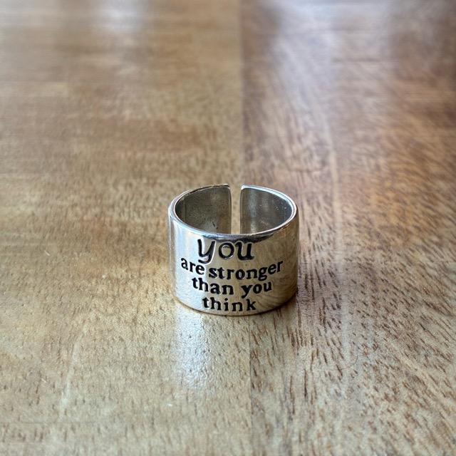 TOPANGA Jewelry　Message ring Size 11 You are stronger than you think