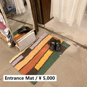 TOPANGA Homefurnishing　モザイクウールラグマット　50×80cm　玄関マット　ラグマット　羊毛　