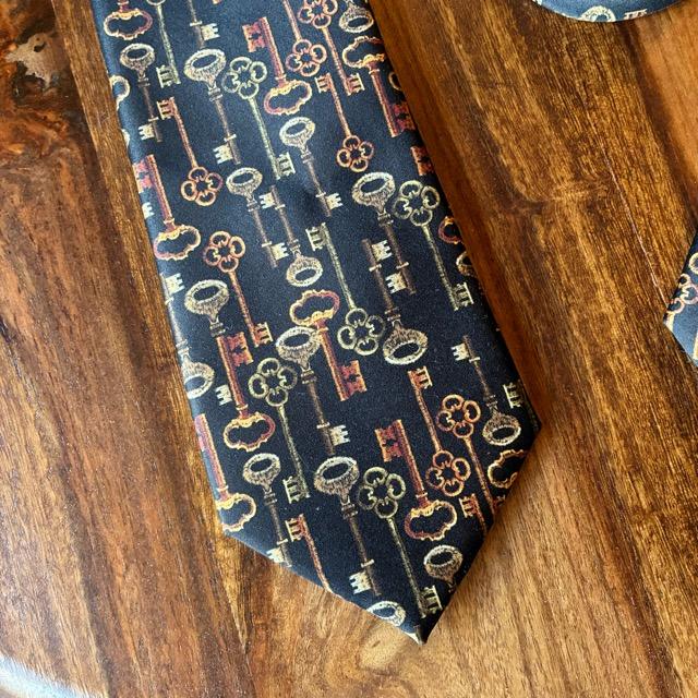 TOPANGA Accessory ヘリテージタイ　カギ　ブラック　キー　ネクタイ　プレゼント　フォーマル　カジュアル　スーツ　メール便　クラシック　ヴィンテージ　