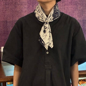TOPANGA accessory ワンウォッシュコットンバンダナ　VOYAGE　ホワイト　スカーフ　ハンカチ　弁当包み　ティッシュボックス包み　ヘアバンド　海　船　メール便