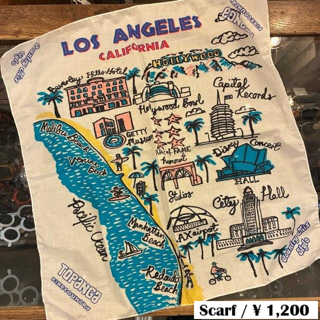 TOPANGA accessory TOPANGA FIRECOUNTRY Bandana LOS ANGELES CALFORNIA　White