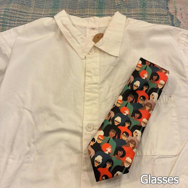 TOPANGA Accessory Art necktie 4type Glasses People Banana Message