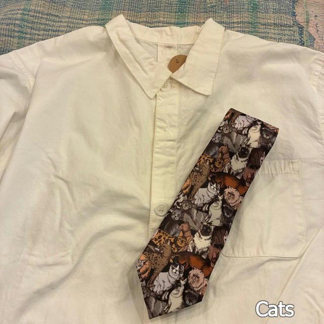 TOPANGA Accessory Art necktie 4type Pug Cats Insect Flamingo