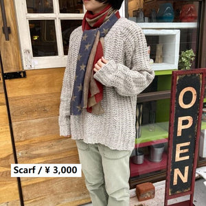 TOPANGA Accessory　スムースビッグストール　ヴィンテージアメリカ　ブラウン　ショール　マフラー　大判ストール　羽織　薄手　フリンジ　冷房対策