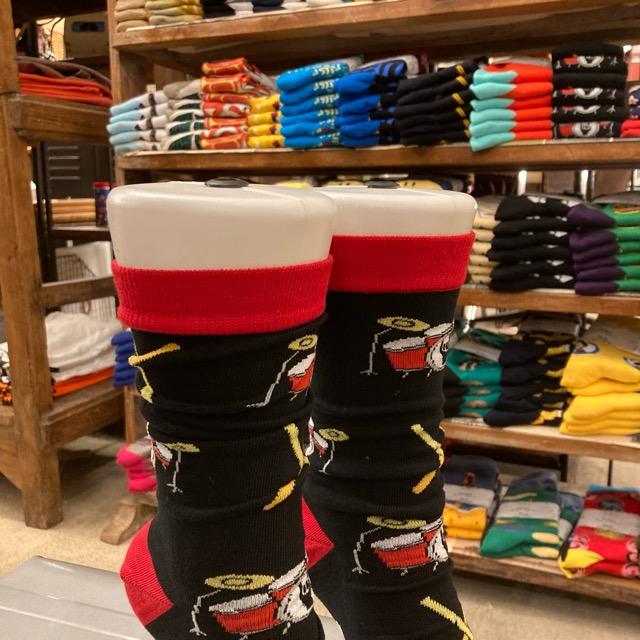 TOPANGA SOCKS Lady's　ドラムソックス　ブラック　靴下　レディースソックス　クルーソックス