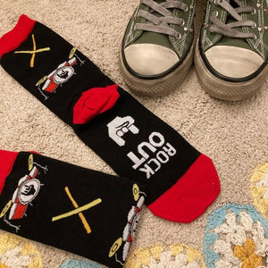 TOPANGA SOCKS Lady's　ドラムソックス　ブラック　靴下　レディースソックス　クルーソックス