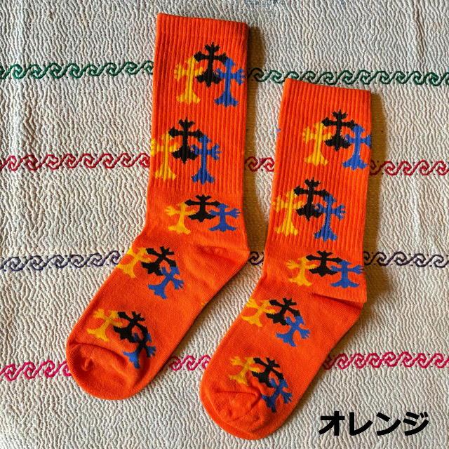 TOPANGA SOCKS Lady's　ネオンクロスソックス　全4色　靴下　足元ファッション　プチギフト　クルーソックス　スニーカー　リブソックス　スポーティー