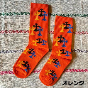 TOPANGA SOCKS Lady's　ネオンクロスソックス　全4色　靴下　足元ファッション　プチギフト　クルーソックス　スニーカー　リブソックス　スポーティー