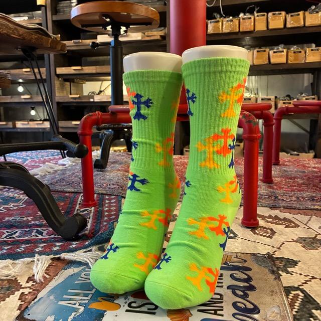 TOPANGA SOCKS Lady's　ネオンクロスソックス　全4色　靴下　足元ファッション　プチギフト　クルーソックス　スニーカー　リブソックス　スポーティー