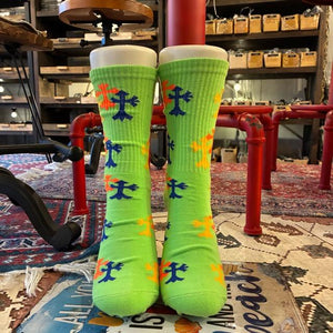 TOPANGA SOCKS Lady's　ネオンクロスソックス　全4色　靴下　足元ファッション　プチギフト　クルーソックス　スニーカー　リブソックス　スポーティー