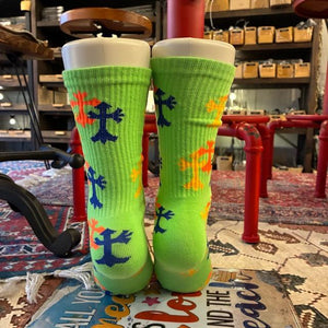 TOPANGA SOCKS Lady's　ネオンクロスソックス　全4色　靴下　足元ファッション　プチギフト　クルーソックス　スニーカー　リブソックス　スポーティー