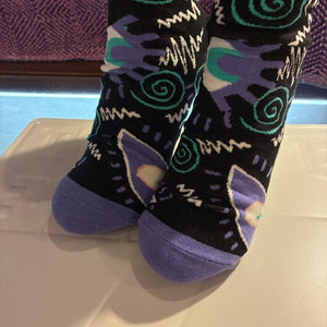 TOPANGA SOCKS Lady's　ディジーソックス　ブラック　靴下　足元ファッション　プチギフト　クルーソックス　スニーカー　ポップアート　サンダルソックス