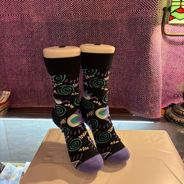 TOPANGA SOCKS Lady's　ディジーソックス　ブラック　靴下　足元ファッション　プチギフト　クルーソックス　スニーカー　ポップアート　サンダルソックス
