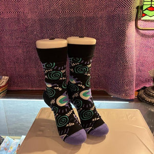 TOPANGA SOCKS Lady's　ディジーソックス　ブラック　靴下　足元ファッション　プチギフト　クルーソックス　スニーカー　ポップアート　サンダルソックス