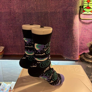 TOPANGA SOCKS Lady's　ディジーソックス　ブラック　靴下　足元ファッション　プチギフト　クルーソックス　スニーカー　ポップアート　サンダルソックス