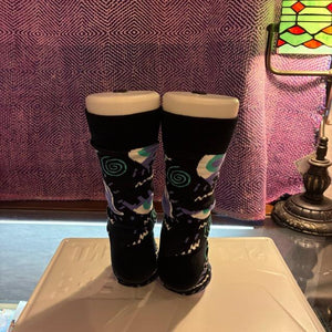 TOPANGA SOCKS Lady's　ディジーソックス　ブラック　靴下　足元ファッション　プチギフト　クルーソックス　スニーカー　ポップアート　サンダルソックス