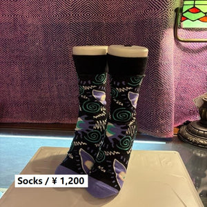 TOPANGA SOCKS Lady's　ディジーソックス　ブラック　靴下　足元ファッション　プチギフト　クルーソックス　スニーカー　ポップアート　サンダルソックス