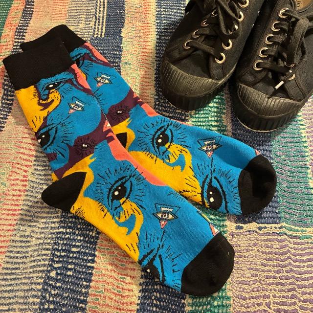 TOPANGA SOCKS Lady's　ディリュージョンソックス　靴下　足元ファッション　プチギフト　クルーソックス　スニーカー　ポップアート　サンダルソックス