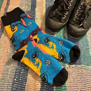 TOPANGA SOCKS Lady's　ディリュージョンソックス　靴下　足元ファッション　プチギフト　クルーソックス　スニーカー　ポップアート　サンダルソックス