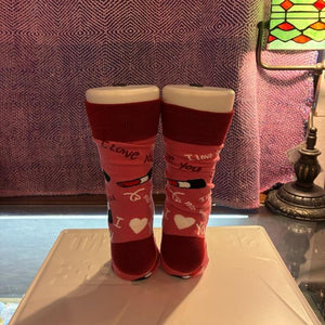 TOPANGA SOCKS Lady's　リップサービスソックス　ピンク　靴下　足元ファッション　プチギフト　クルーソックス　スニーカー　ポップアート　サンダルソックス