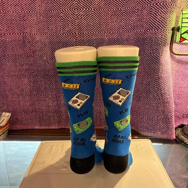 TOPANGA SOCKS Men's　レトロゲームソックス　ブルー　テレビゲーム　靴下　メンズソックス　スニーカー　足元ファッション　プチギフト　