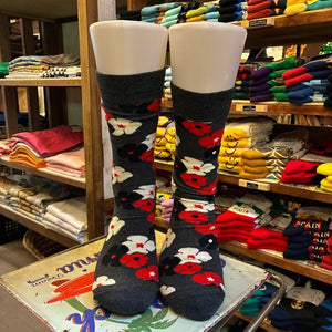 TOPANGA SOCKS Men's　アネモネソックス　グレー　靴下　メンズソックス　スニーカー　足元ファッション　プチギフト　クルーソックス