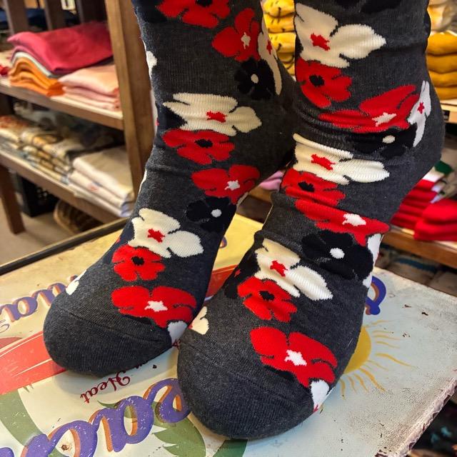 TOPANGA SOCKS Men's　アネモネソックス　グレー　靴下　メンズソックス　スニーカー　足元ファッション　プチギフト　クルーソックス