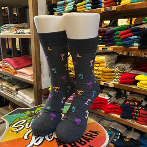 TOPANGA SOCKS Men's　カラフルパームツリーソックス　グレー　靴下　メンズソックス　スニーカー　足元ファッション　プチギフト　クルーソックス