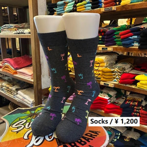 TOPANGA SOCKS Men's　カラフルパームツリーソックス　グレー　靴下　メンズソックス　スニーカー　足元ファッション　プチギフト　クルーソックス