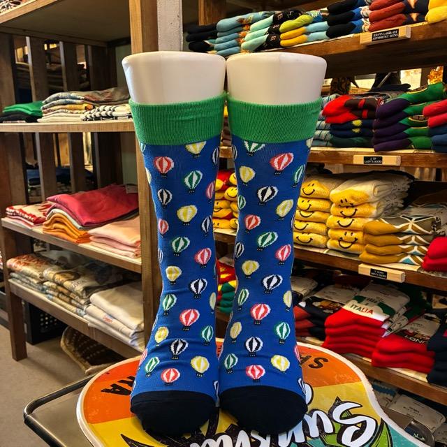 TOPANGA SOCKS Men's　カラフルバルーンソックス　ブルー　靴下　メンズソックス　スニーカー　足元ファッション　プチギフト　クルーソックス