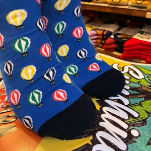 TOPANGA SOCKS Men's　カラフルバルーンソックス　ブルー　靴下　メンズソックス　スニーカー　足元ファッション　プチギフト　クルーソックス