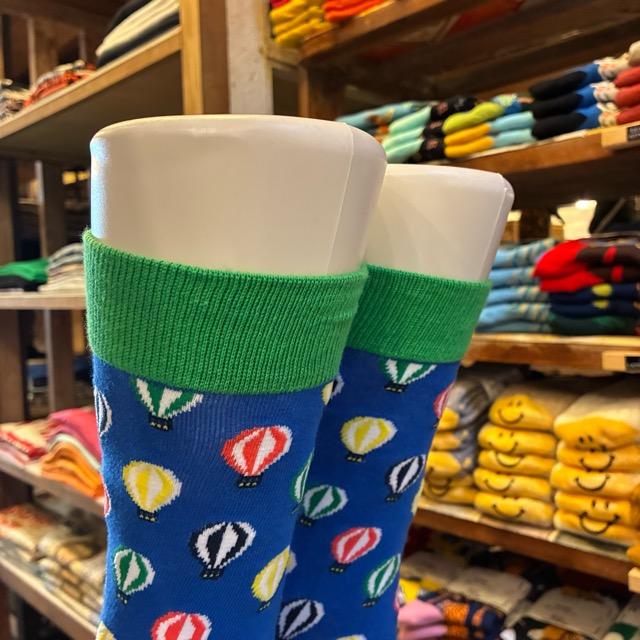 TOPANGA SOCKS Men's　カラフルバルーンソックス　ブルー　靴下　メンズソックス　スニーカー　足元ファッション　プチギフト　クルーソックス