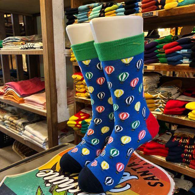 TOPANGA SOCKS Men's　カラフルバルーンソックス　ブルー　靴下　メンズソックス　スニーカー　足元ファッション　プチギフト　クルーソックス