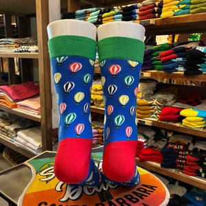 TOPANGA SOCKS Men's　カラフルバルーンソックス　ブルー　靴下　メンズソックス　スニーカー　足元ファッション　プチギフト　クルーソックス