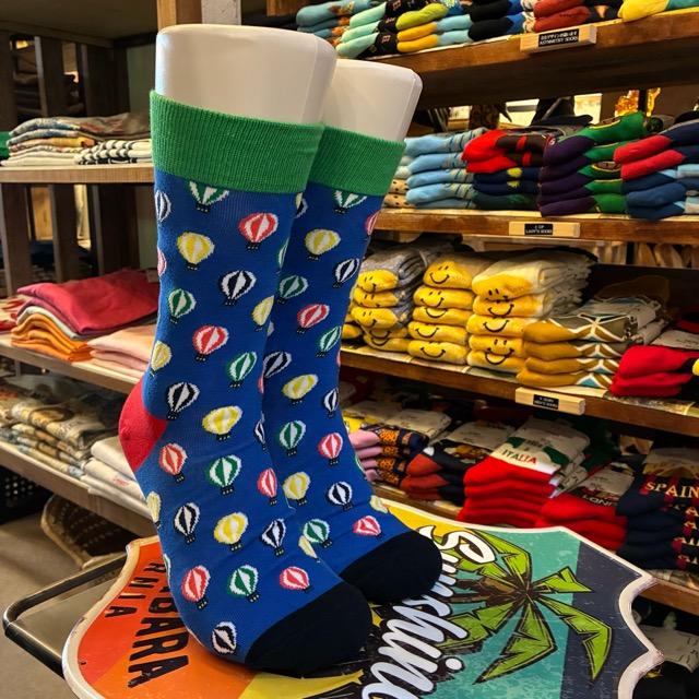 TOPANGA SOCKS Men's　カラフルバルーンソックス　ブルー　靴下　メンズソックス　スニーカー　足元ファッション　プチギフト　クルーソックス
